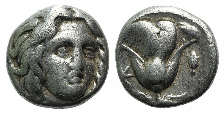 Islands of Caria, Rhodes, c. 205-190 BC. AR Drachm (11mm, 3.20g, 12h). Uncertain...