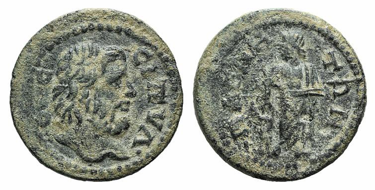 Lydia, Magnesia ad Sipylum, 3rd century AD. Æ (21mm, 4.61g, 6h). Bearded head of...