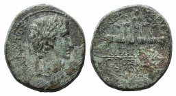 Augustus (27 BC-AD 14). Phrygia, Apamea. Æ (20mm, 5.85g, 11h). Gaius Masonius Rufus, magistrate, c. 5 BC. Laureate head of Augustus r. R/ Gaius Caesar...