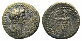 Claudius (41-54). Phrygia, Cotiaeum. Æ (20mm, 4.09g, 12h). Varus, magistrate, AD 50-4. Laureate head r. R/ Zeus standing l., r. hand raised. RPC I 322...