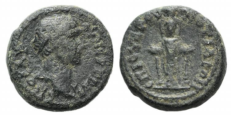 Trajan (98-117). Phrygia Cotiaeum. Æ (15mm, 3.65g, 6h). Varus, magistrate. Laure...