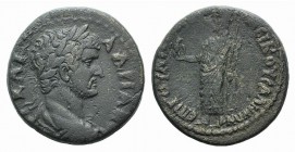 Hadrian (117-138). Lydia, Sala. Æ (22mm, 6.52g, 6h). G. Valerius Andronicus, magistrate. Laureate, draped and cuirassed bust r. R/ Zeus standing l., h...