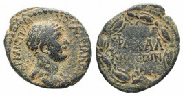 Hadrian (117-138). Chalcidice, Chalcis. Æ (26mm, 10.62g, 12h). Laureate bust r., slight drapery. R/ ΦΛ XAΛ/KIΔЄωN/ A in three lines within wreath. RPC...