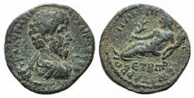 Lucius Verus (161-169). Cilicia, Anazarbus. Æ (22mm, 5.88g, 6h), year 182 (163/4). Bare-headed, draped and cuirassed bust r., seen from behind. R/ The...