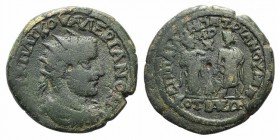 Valerian I (253-260). Phrygia, Cotiaeum. Æ (25mm, 7.95g, 7h). Ail. Demetrianos, archon. Radiate, draped and cuirassed bust r. R/ Hygieia standing r., ...