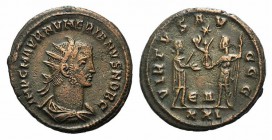 Numerian (Caesar, 282-283). Radiate (20mm, 3.90g, 11h). Antioch, 282-3. Radiate, draped, and cuirassed bust r. R/ Numerian standing r., holding sceptr...
