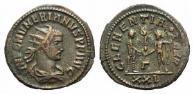 Numerian (Augustus, 283-284). Radiate (22mm, 3.25g12h). Cyzicus, 283-4. Radiate, draped and cuirassed bust r. R/ Numerian standing r., holding sceptre...