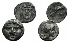 Lot of 2 Greek AR Obols, including Pamphylia, Aspendos and Cilicia, Uncertain. Lot sold as it, no returns