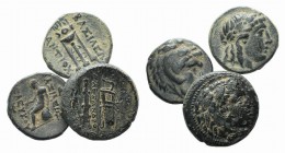 Lot of 3 Greek Æ coins, including Alexander III of Macedon and Seleukid Empire (2). Lot sold as it, no returns