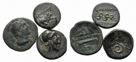 Lot of 3 Greek Æ coins, including Pergamon (Mysia), Philetairos (King of Pergamon) and Sardis (Lydia). Lot sold as it, no returns