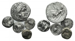 Lot of 5 Greek AR Fractions,including Alexander III and Apameia, to be catalog. Lot sold as is it, no returns