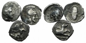 Lot of 3 Greek AR Fractions,including Laranda and Soloi, to be catalog. Lot sold as is it, no returns