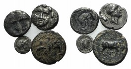 Lot of 4 Greek coins, including 2 AR Fractions and 2 Æ, to be catalog. Lot sold as is it, no returns