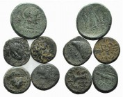 Lot of 5 Greek Æ coins, including Pergamon, Kyzikos and Gyrneion, to be catalog. Lot sold as is it, no returns