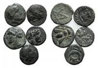 Lot of 5 Greek Æ coins, including Sigeion, Ephesos and Pitane, to be catalog. Lot sold as is it, no returns
