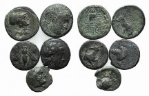 Lot of 5 Greek Æ coins, including Pergamon, Ephesos and Athens, to be catalog. Lot sold as is it, no returns