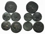 Lot of 5 Greek Æ coins, including Antiochos, Amisos and Pergamon, to be catalog. Lot sold as is it, no returns