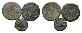 Lot of 3 Greek Æ coins, including Alexander Zebina and Arados, to be catalog. Lot sold as is it, no returns