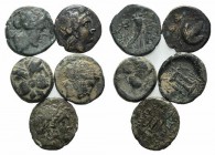 Lot of 5 Greek Æ coins, to be catalog. Lot sold as is it, no returns