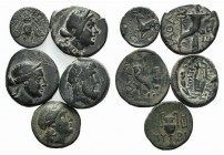 Lot of 5 Greek Æ coins, including Myrina and Ephesos, to be catalog. Lot sold as is it, no returns