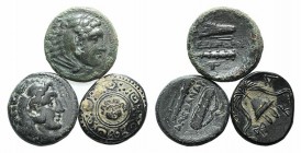 Alexander III (336-323). Lot of 3 Greek Æ coins, to be catalog. Lot sold as is it, no returns