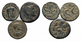 Lot of 3 Roman Provincial Æ coins, including Antoninus Pius and Macrinus, to be catalog. Lot sold as is it, no returns