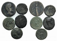 Lot of 5 Roman Provincial Æ coins, including Augustus and Septimius Severus, to be catalog. Lot sold as is it, no returns