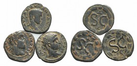 Lot of 3 Roman Provincial Æ coins, including Caracalla, Elagabalus and Macrinus, to be catalog. Lot sold as is it, no returns