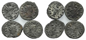 Gallienus (253-268). Lot of 4 Roman Imperial AR Antoninianii, to be catalog. Lot sold as it, no returns