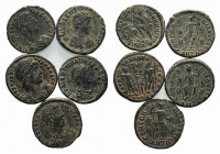 Lot of 5 Roman Imperial Æ coins, including Constantine, Theodosius, Constantius and Valentinianus, to be catalog. Lot sold as it, no returns
