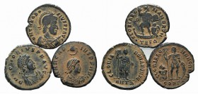 Lot of 3 Roman Imperial Æ coins, including Theodosius, Arcadius and Honorius, to be catalog. Lot sold as it, no returns