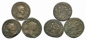 Lot of 3 Roman Imperial Æ Radiate, including Diocletian and Maximianus, to be catalog. Lot sold as it, no returns