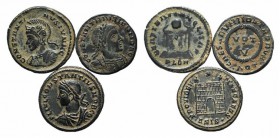 Lot of 3 Roman Imperial Æ coins, including Constantine I and Constantine II, to be catalog. Lot sold as it, no returns