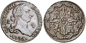 1775. Carlos III. Segovia. 4 maravedís. (AC. 55). 5,09 g. MBC/MBC+.