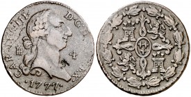 1777. Carlos III. Segovia. 4 maravedís. (AC. 57). 4,85 g. Hoja. (BC+/MBC-).