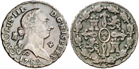 1782. Carlos III. Segovia. 4 maravedís. (AC. 62). 5,24 g. MBC-/MBC.