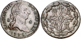1775. Carlos III. Segovia. 8 maravedís. (AC. 72). 10,67 g. Impurezas. Buen ejemplar. MBC/MBC+.
