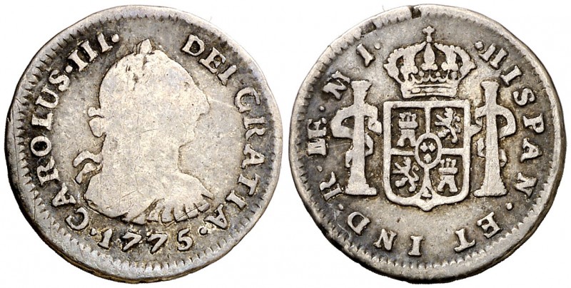 1775. Carlos III. Lima. MJ. 1/2 real. (AC. 131). 1,59 g. Ex Colección Iriarte, Á...