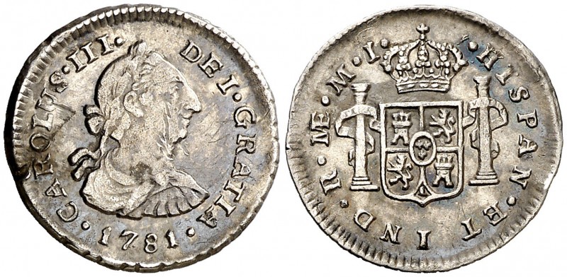 1781. Carlos III. Lima. MI. 1/2 real. (AC. 138). 1,67 g. Rayitas. Ex Colección I...