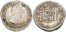 1784. Carlos III. Lima. MI. 1/2 real. (AC. 141). 1,46 g. BC-/BC+.