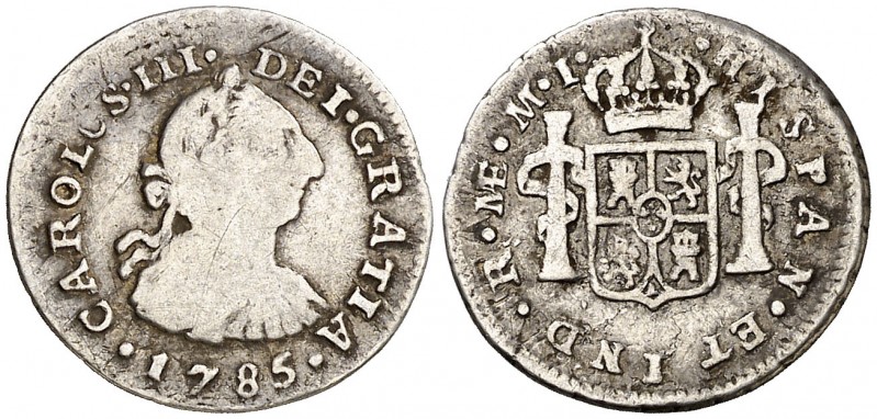 1785. Carlos III. Lima. MI. 1/2 real. (AC. 142). 1,50 g. Ex Colección Iriarte, Á...