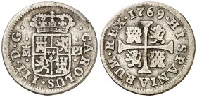 1769. Carlos III. Madrid. PJ. 1/2 real. (AC. 154). 1,30 g. BC+.
