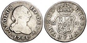 1781. Carlos III. Madrid. PJ. 1/2 real. (AC. 165). 1,41 g. BC+/MBC-.