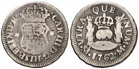 1762. Carlos III. México. M. 1/2 real. (AC. 178). 1,56 g. Columnario. BC.