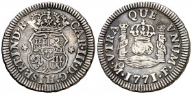 1771. Carlos III. México. F. 1/2 real. (AC. 191). 1,63 g. Columnario. MBC.