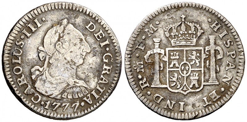 1777/6. Carlos III. México. FM. 1/2 real. (AC. 201). 1,55 g. Gopecitos. Manchita...