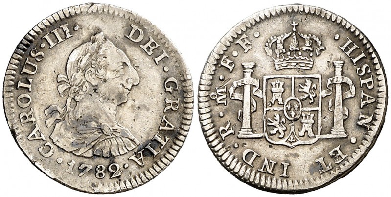 1782/1. Carlos III. México. FF. 1/2 real. (AC. 208). 1,73 g. Manchitas. Golpecit...