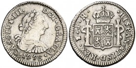 1776. Carlos III. Potosí. JR. 1/2 real. (AC. 241). 1,63 g. Leves rayitas. MBC-/MBC+.