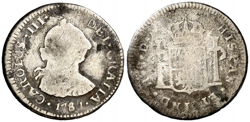 1781. Carlos III. Santiago. DA. 1/2 real. (AC. 290). 1,39 g. Rara, sólo hemos te...