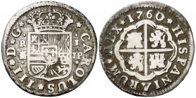 1760. Carlos III. Madrid JP. 1 real. (AC. 379). 2,64 g. Manchitas. BC+/BC.
